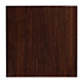 Flash Furniture High-Gloss Resin Square Table Top With 2"-Thick Drop-Lip, 30" x 30", Walnut