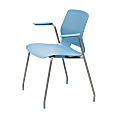 KFI Studios Imme Stack Chair With Arms, Sky Blue/Silver