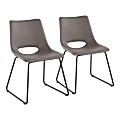 LumiSource Robbi Contemporary Dining Chairs, Gray/Black, Set Of 2 Chairs