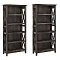 Bush Business Furniture Key West 66"H 5-Shelf Bookcase Set, Dark Gray Hickory, Standard Delivery 1 thumbnail image