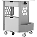 Safco® Focal™ Plastic Rolling 2-Drawer Storage Cart, 33 1/2" x 28" x 20", Silver 1 thumbnail image