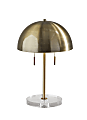 Adesso® Simplee Dome Table Lamp, 18"H, Antique Brass/Clear