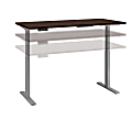 Bush Business Furniture Move 60 Series 60"W x 24"D Height Adjustable Standing Desk, Mocha Cherry Satin/Cool Gray Metallic, Standard Delivery