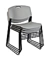 Regency Zeng Polyurethane Armless Stacking Chairs, Black/Gray, Set Of 4 Chairs 1 thumbnail image