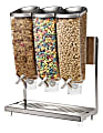Rosseto Serving Solutions EZ-PRO™ Dry Food Dispensers, 3-Container, Tabletop Stand With Catch Tray, 384 Oz, Stainless 1 thumbnail image