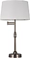 Adesso® Simplee Swing Arm Table Lamps, 26-2/5"H, White/Antique Pewter, Set Of 2 Lamps