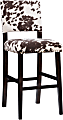 Linon Collier Bar Stool, Cow Print/Brown