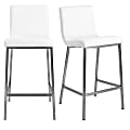 Eurostyle Scott Counter Stools, White/Brushed Stainless Steel, Set Of 2 Stools 1 thumbnail image