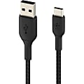 Belkin BoostCharge Braided USB-C to USB-A Cable (2 meter/6.6 foot, Black) - 6.6 ft USB/USB-C Data Transfer Cable  - CAB002BT2MBK 1 thumbnail image