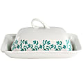 Gibson Home Village Vines 2-Piece Fine Ceramic Butter Dish Set, Multicolor 1 thumbnail image