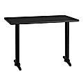Flash Furniture Laminate Rectangular Table Top With Table-Height Bases, 31-1/8"H x 30"W x 42"D, Black