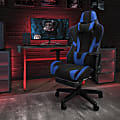 Flash Furniture X30 LeatherSoft Gaming Racing Chair, Blue/Black 1 thumbnail image