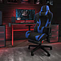 Flash Furniture X30 LeatherSoft Gaming Racing Chair, Blue/Black