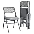 COSCO Ultra Comfort Premium Padded Folding Chairs, Gray, Pack Of 4 Chairs 1 thumbnail image