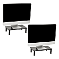 Mind Reader Metal Ventilated Monitor Stand with Adjustable Height, 5-1/2"H x 9-1/4"W x 14-1/2"D, Black, Set of 2 1 thumbnail image