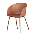 South Shore Flam Chair With Metal Legs, Burnt Orange/Gold
