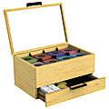 Mind Reader Tea Condiment And Accessory Organizer, 10 3/8"H x 13 1/8"W x 5 1/4"D, Blonde 1 thumbnail image