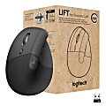 Logitech Lift Ergo Mouse - Optical - Wireless - Bluetooth/Radio Frequency - Graphite - USB - 4000 dpi - Scroll Wheel - 4 Button(s) - Small/Medium Hand/Palm Size - Left-handed