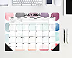 2023-2024 Willow Creek Press Academic Monthly Desk Pad Calendar, 12” x 17”, Painted Dots, July 2023 To June 2024 