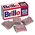 Brillo® Hotel-Size Steel Wool Soap Pads, 4" x 4", Charcoal/Pink, 10 Pads Per Box, Pack Of 120 Boxes 1 thumbnail image