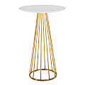 LumiSource Canary Contemporary Glam Bar Table, 42”H x 27”W x 27”D, Gold/White