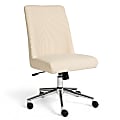 Martha Stewart Maeve Upholstered Office Chair, Beige Stripe Fabric/Polished Nickel Frame 1 thumbnail image