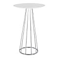 LumiSource Canary Contemporary Glam Bar Table, 42”H x 27”W x 27”D, Chrome/White