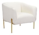 Zuo Modern Micaela Plywood And Steel Arm Accent Chair, Ivory