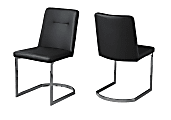 Monarch Specialties Alexa Dining Chairs, Black/Chrome, Set Of 2 Chairs