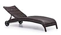 Zuo® Outdoor Lido Guest Lounge Chair, 39 2/5"H x 68 9/10"W x 24 2/5"D, Brown