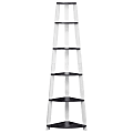 Monarch Specialties 71"H 5-Shelf Corner Bookcase, Gray/White