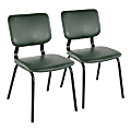 LumiSource Foundry Chairs, Black/Green, Set Of 2 Chairs