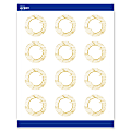 Avery® Printable Round Cards With Sure Feed® Technology, 2", Matte White With Preprinted Gold Florals Design, Pack Of 120 1 thumbnail image