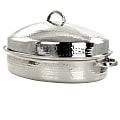 Gibson Home Radiance Stainless Steel Oval Roaster, 15-1/2", Silver