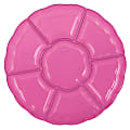 Amscan Scalloped Sectional Chip 'N Dip Trays, 16", Bright Pink, Pack Of 3 Trays