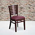 Flash Furniture Slat Back Restaurant Accent Chair, Burgundy Seat/Walnut Frame 1 thumbnail image