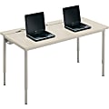 Bretford® Quattro Voltea Computer Table, 32”H x 60"W x 24"D, Mist Gray/Cardinal Trim, QFT2460