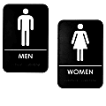 Alpine Men And Women Restroom Signs, 9" x 6", Black/White, Pack Of 14 Signs