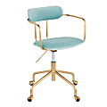 LumiSource Demi Mid-Back Office Chair, Gold/Light Blue