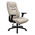 Office Star™ Ergonomic Leather High-Back Executive Office Chair, Taupe/White 1 thumbnail image