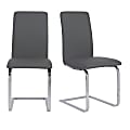Eurostyle Cinzia Dining Chairs, Gray/Chrome, Set Of 2 Chairs
