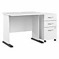 Bush® Business Furniture Studio A 36"W Small Computer Desk With 3-Drawer Mobile File Cabinet, White, Standard Delivery 1 thumbnail image