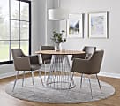 LumiSource Canary Contemporary Dining Table, 29-1/2”H x 29-1/2”W x 43-1/2”D, Silver/Natural