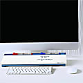 Quartet Dots Glass Dry-Erase Desktop Computer Pad - 18" (1.5 ft)x 6" (0.5 ft) - White/Blue Glass Surface - Rectangle - Horizontal - Desktop - 1 Each 1 thumbnail image