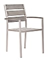 Zuo® Outdoor Metropolitan Guest Furniture, Slated Armchair, 34 9/10"H x 21 3/10"W x 21"D, Aluminum