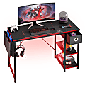 Bestier 48"W Reversible Computer Desk With Storage Drawer, Adjustable Shelf And Side Bag, Black 1 thumbnail image