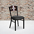 Flash Furniture Decorative 3 Circle-Back Metal/Vinyl Restaurant Accent Chair, Walnut/Black 1 thumbnail image