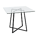 LumiSource Cosmo Contemporary Glam Square Dining Table, 36”H x 36”W x 36”D, Black/Clear 1 thumbnail image