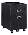 Realspace® Brezio 19"D Vertical 2-Drawer Mobile File Cabinet, Black