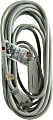 GE 3 Outlet Extension Cord, 25' Long Cord, Flat Plug, Gray, 43025